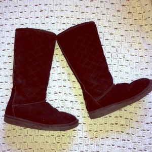 UGG Australia Tall Diamond Quilted Suede Boots